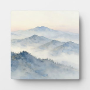 Nebelberg-Aquarell-Landschaft Fotoplatte