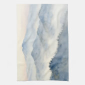Nebelberg-Aquarell-Landschaft Geschirrtuch (Vertikal)