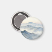 Nebelberg-Aquarell-Landschaft Magnet (Vorderseite/Rückseite)