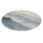 Nebelberg-Aquarell-Landschaft Schneidebrett (Ecke)