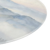 Nebelberg-Aquarell-Landschaft Schneidebrett (Ecke)