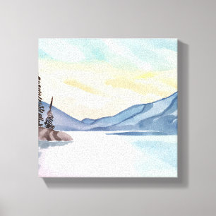Nebelberge   Lake Tahoe Aquarell Leinwanddruck