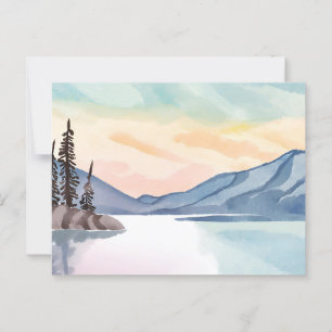 Nebelberge   Lake Tahoe Aquarell Postkarte
