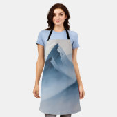 Nebelblaue Berggipfel Schürze (Getragen)
