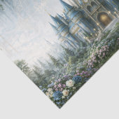 Nebelblauer Burggarten-Decoupage Seidenpapier (Ausschnitt)