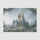 Nebelblauer Burggarten-Decoupage Seidenpapier (Vorderseite)