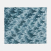 Nebelblauer Kiefernwald-Wasserfarbemuster Fleecedecke (Vorderseite (Horizontal))