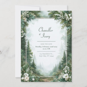 Nebelgrüne Florale Hochzeit Einladung