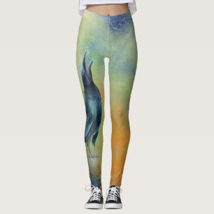 Nebelhafte Morgen-Krähe Leggings