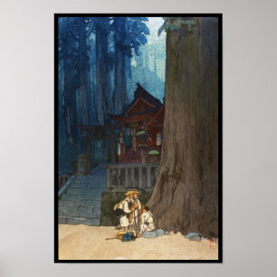 Nebelhafter Tag in Nikko Hiroshi Yoshida woodblock Poster