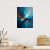 Nebelhaftes Blau Poster (Küche)