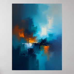 Nebelhaftes Blau  Poster