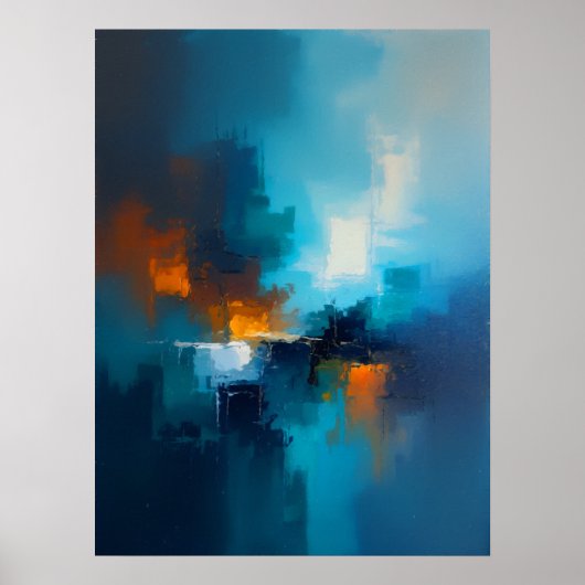 Nebelhaftes Blau Poster (Vorne)