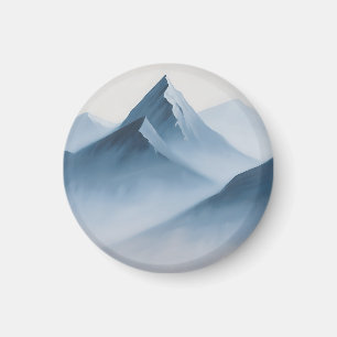 Nebelige blaue Berggipfel Magnet