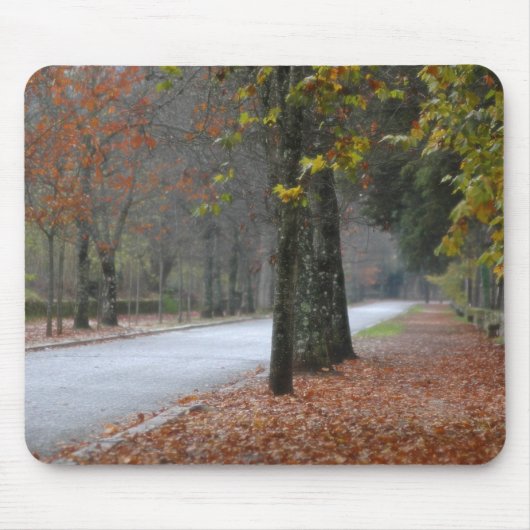 Nebelige Straße Mousepad (Vorne)
