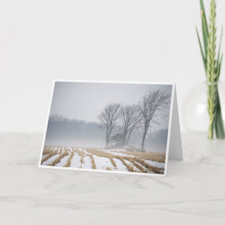 Nebelige Winter-Landschaftsgruß-Karte Karte