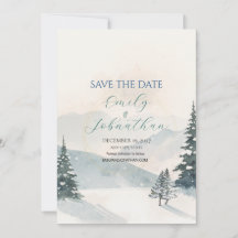 Nebeliger Berg Winterhochzeit - Termin vormerken
