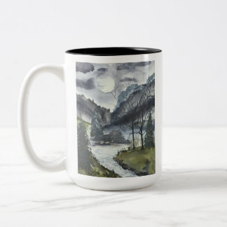 Nebeliger Bergbecher Zweifarbige Tasse