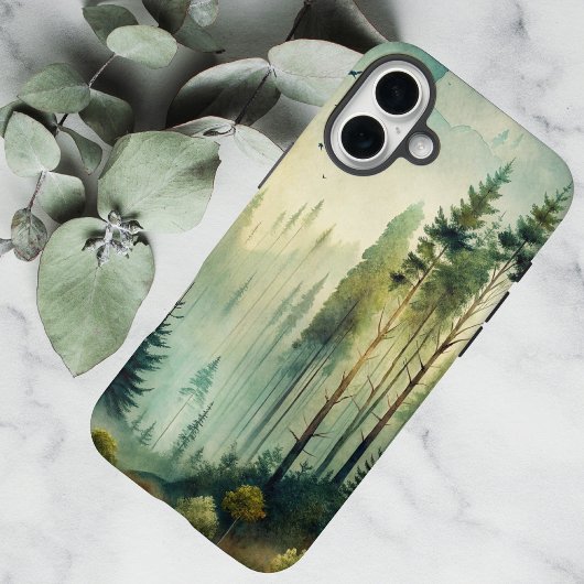 Nebeliger Immergrüner Wald Case-Mate iPhone Hülle
