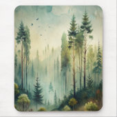 Nebeliger Immergrüner Wald Mousepad (Vorne)