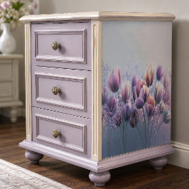 Nebeliger Lavendel-Tulpen-Wiesen-Decoupage Seidenpapier