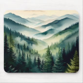 Nebeliger Morgen Kiefern im Gebirge Mousepad (Vorne)