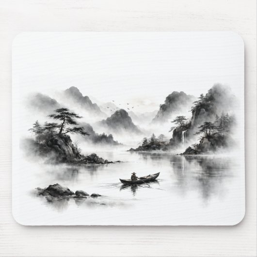 Nebeliger See-Mauspad Mousepad (Vorne)
