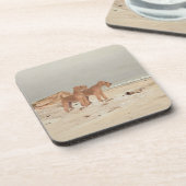 Nebeliger Strand Untersetzer (Linke Seite)