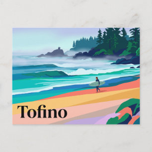 Nebeliger Tofino-Surfer Kanada Postkarte