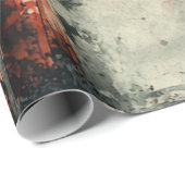 Nebeliger Torii-Pfad Wasserfarbe Geschenkpapier (Rolleneckpunkt)
