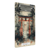 Nebeliger Torii-Pfad Wasserfarbe Mini Klemmbrett (Schrägansicht)
