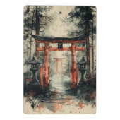 Nebeliger Torii-Pfad Wasserfarbe Mini Klemmbrett (Rückseite)