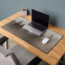 Nebeliger Wald, dunkles Naturthema Schreibtischunterlage