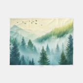 Nebeliger Wald Fleecedecke (Vorderseite (Horizontal))
