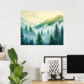 Nebeliger Wald Poster (Heimbüro)