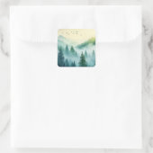 Nebeliger Wald Quadratischer Aufkleber (Tasche)