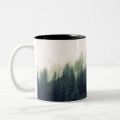 Nebeliger Wald Zweifarbige Tasse (Links)