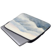 Nebeliger Wasserfarben-Gebirgslandschaft Laptopschutzhülle (Vorne Knopf)