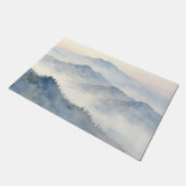 Nebeliger Wasserfarben-Landschaft Gebirge Fußmatte (Schrägansicht)