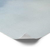 Nebeliger Wasserfarben-Landschaft Gebirge Poster (Ecke)