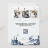 Nebeliger Winterberg-Kiefernwald QR-Code Hochzeit Save The Date (Rückseite)
