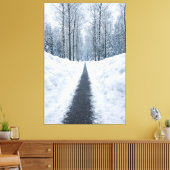 Nebeliger Winterwaldweg Canvas Leinwanddruck (Insitu (Wohnzimmer))