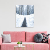 Nebeliger Winterwaldweg Canvas Leinwanddruck (Insitu (Wohnzimmer))