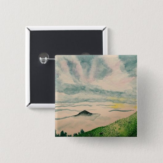 Nebeliges Gipfel-Button Button (Vorne & Hinten)