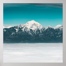 Nebelmeer unter dem Berg Poster