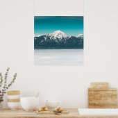 Nebelmeer unter dem Berg Poster (Küche)