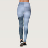 Nebelmorgendliche durch Bäume rollen Leggings (Rückseite)