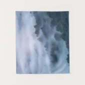 Nebelmorgendliche durch Bäume rollen Wandteppich (Vorderseite)