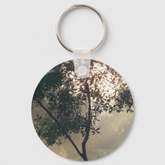 Nebelmorgendlicher Sonnenaufgang Schlüsselanhänger (Vorderseite)