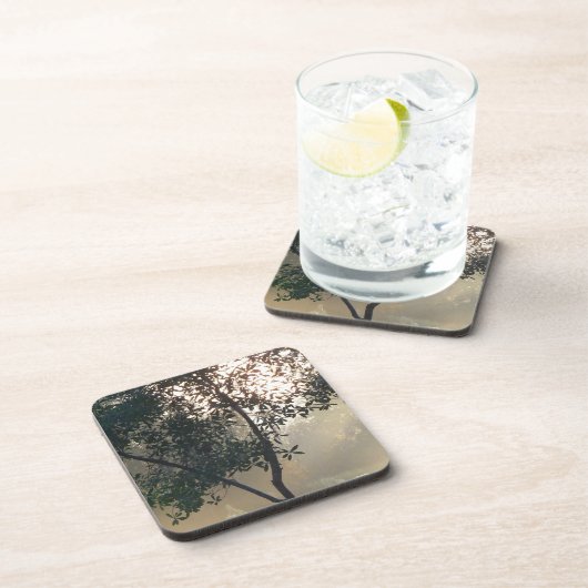 Nebelmorgendlicher Sonnenaufgang Untersetzer (Rechte Seite)